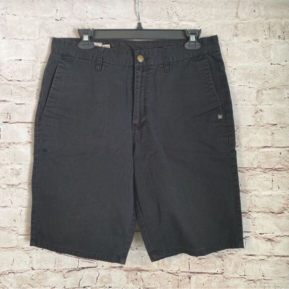 Volcom Black Chino Shorts Men’s Slash Pocket Mid Rise Size 32 - Picture 1 of 6